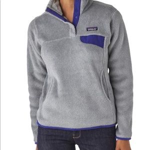 Grey&purple Patigonia fleece pullover